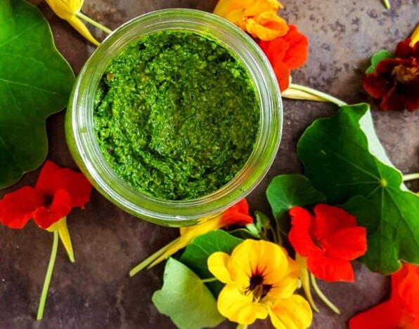 how to make nasturtium pesto