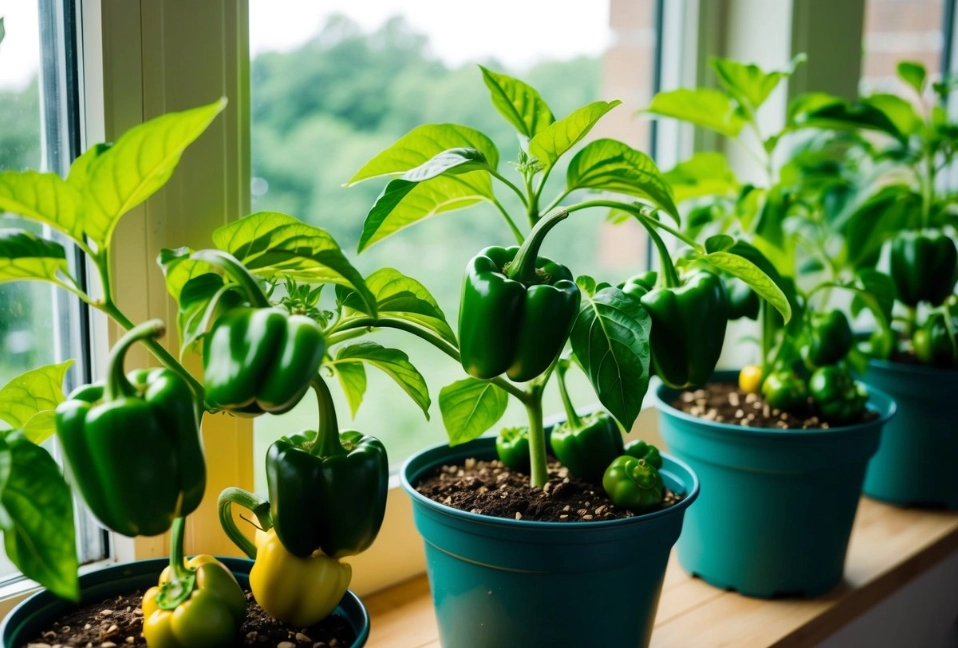 Bell pepper plant indoors